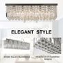 Modern Crystal Ceiling Light Square Chandelier for Home Office Hotel Silver (FREE POSTAGE) Image 8