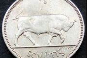 [#85..] - Ireland 1968 | Irish Shilling | 1s | Bull | KM.14a | UNC
