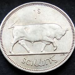 [#85..] - Ireland 1968 | Irish Shilling | 1s | Bull | KM.14a | UNC
