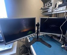 Dual Monitors and mounting arm
