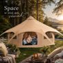 5m Canvas Bell Tent Luxury Glamping Tent with Stove Jack, 8 Mesh Windows & Year-Round Camping Shelter Image 4