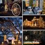 2 Pack Solar String Lights Outdoor Garden Waterproof, 15M/50FT 150 LED Solar Powered Fairy Lights, 8 Modes Copper Wire Lights for Patio Yard Party Christmas Decorations, Warm White Image 4