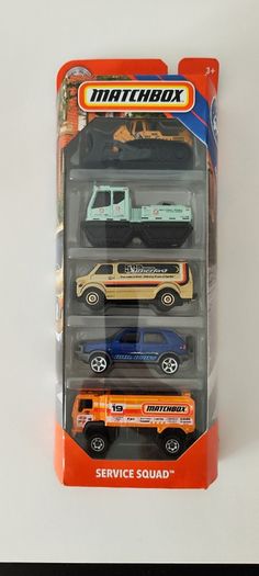 Matchbox various 5-packs, new.