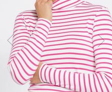 stripe polo neck
