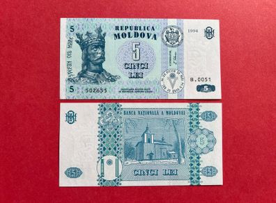Moldova   5 Lei   1994  ( Uncirculated )