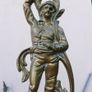 Vintage Italian Style Brass Male Figure Decorative Stick Umbrella Stand Rack 23" Image 3