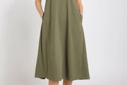 NEW Khaki T-shirt Oversized Dress: Small