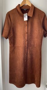 Ladies brown shirt dress size 18 - new