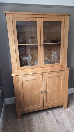 Oak and Glass Dresser