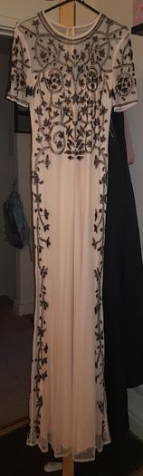 ASOS Red Carpet Baroque Embellished Fishtail Maxi dress gown - 10