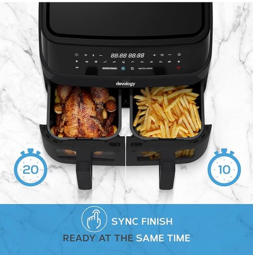Devology Double Air Fryer 9L