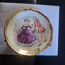 Vintage Limoges France Miniature Plate Jean Feuillade Courting Couple with Stand 5cm Image 2