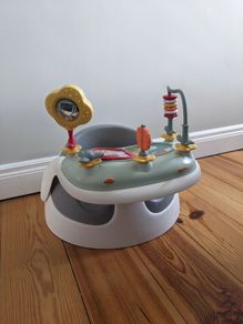mamas and papas baby snug floor seat and activity tray pebble grey