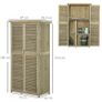 87 x 47 x 160cm Wooden Garden Storage Shed, Sheds & Outdoor Storage with Asphalt Roof & 2 Large Wood Doors with Lock, Sand Brown Image 7