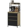 Industrial-style kitchen cabinet with 3 drawers, worktop, shelf and 4 hooks Image 3