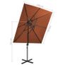 Cantilever Umbrella with Double Top Terracotta 250x250 cm Image 8