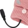 Mitten USB Heated Gloves, Men Women Winter Knitted Hand Warmer Fingerless Heated Gloves for Office Work (Pink) Image 8