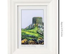 Martello Tower, Dalkey Island, A6 framed print by artist Helen Mathews