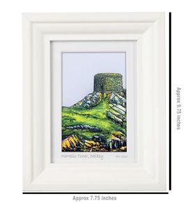 Martello Tower, Dalkey Island, A6 framed print by artist Helen Mathews