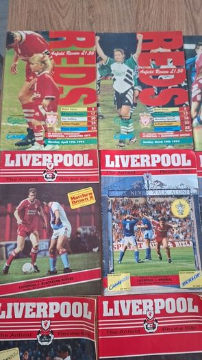 Vintage Liverpool FC programmes x12