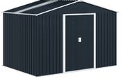 9 x 6FT Metal Tool Shed with Sliding Doors and Ventilation Windows