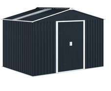 9 x 6FT Metal Tool Shed with Sliding Doors and Ventilation Windows