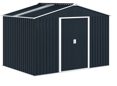 9 x 6FT Metal Tool Shed with Sliding Doors and Ventilation Windows