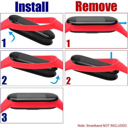 Silicone Bracelet Strap Compatible with Xiaomi Mi Smart Band 3 4 Black Adjustable Watchband Wristband Replacement