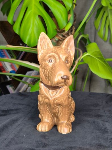 Sylvac Vintage Ceramic Terrier Dog Figurine Brown Glossy Collectible Decor