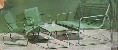 Brand New 4 Piece Garden Lounge Set. The ultimate comfort. Beautiful Sage-green colour metal.