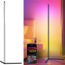 LuminexDesigns LED Corner Floor Lamp Colour Changing  Smart RGBIC Standing Lamp Black 150cm Dimmable Alexa Remote App Control Modern Mood Ambient Light Bar Music Sync for Living Room Bedroom Party TV Image 2