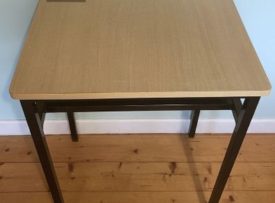 Sleek Compact Desk | Wooden Top with Sturdy Metal Frame