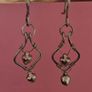 Stainless Steel Earrings with Bells, Handmade Wire Art, Geometric Dangles Image 8
