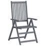 7 Piece Outdoor Dining Set Solid Acacia Wood Grey Image 4