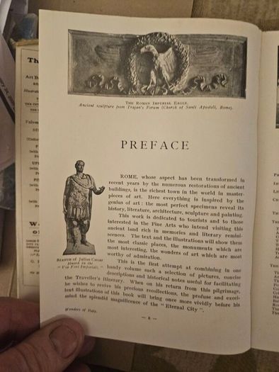 Wonders Of Rome. Eternally Beautiful With 1045 Illustrations. First Edition Hardback With Dustjacket In Good Condition   See Photos For Same.