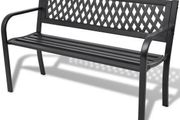 Garden Bench 118 cm Steel Black