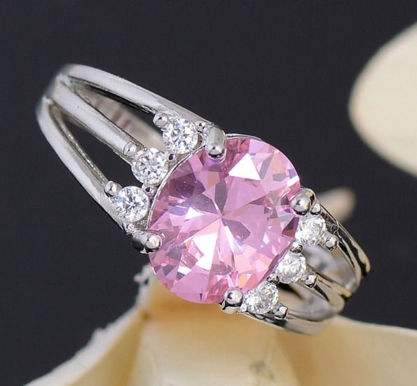 Pink CZ Crystal Ring