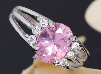 Pink CZ Crystal Ring