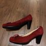 Burgundy- real suede shoes- uk7 Image 5