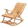 Heavy Duty Bamboo Rocking Chair Adjustable Lounge Recliner Leisure Living Room Image 4