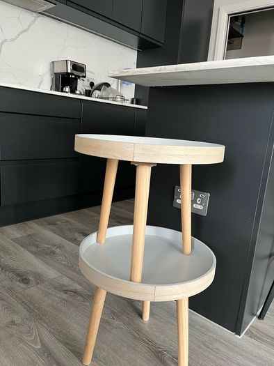 Round Side Table Set of 2 Small Bed side table