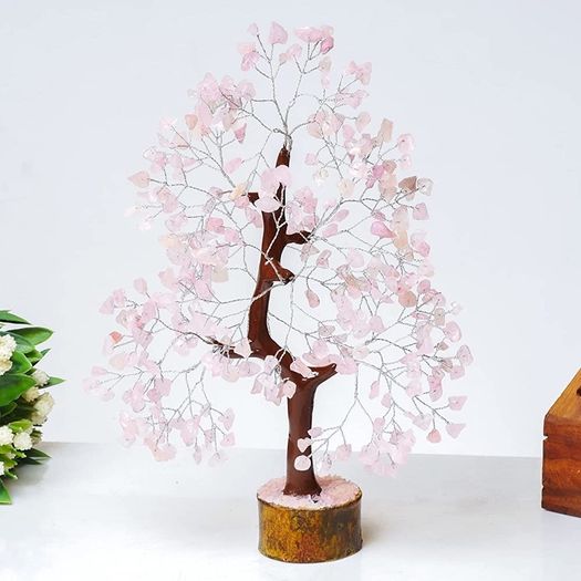 Rose Quartz Crystal - Crystals and Gemstones - Healing Crystals - Bonsai Tree - Money Tree - Tree of Life - Home Decor Accessories - Meditation Accessories (FREE POSTAGE)