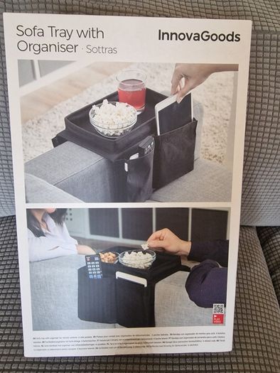 NEW InnovaGoods Sofa Armrest Organiser & Tray - 6 Pockets