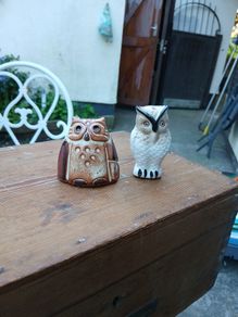 two vintage small owls