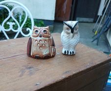 two vintage small owls