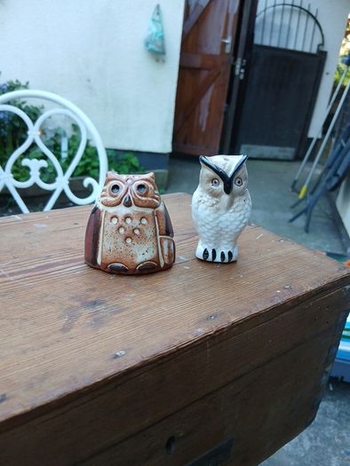 two vintage small owls
