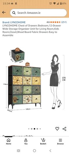 Storage chest with canvas drawers