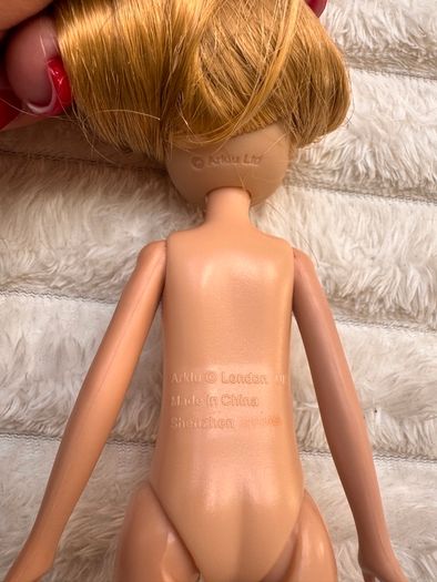 Arklu Lottie Doll Blonde Hair Blue Eye Princess Doll Tiara Loose legs approx. 18 cm. Used Please see photos