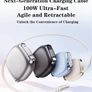 ASUS 100W USB C to USB C Cable | Retractable with Magnetic Slot, 5 Preset Lengths, Fast Charging for iPhone 17/16/15, iPad, MacBook, for S25/24, Grey, 100.58cm Image 5