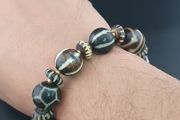Antique Burmese Pumtek Pyu &amp; Dzi Agate Beads Bracelet